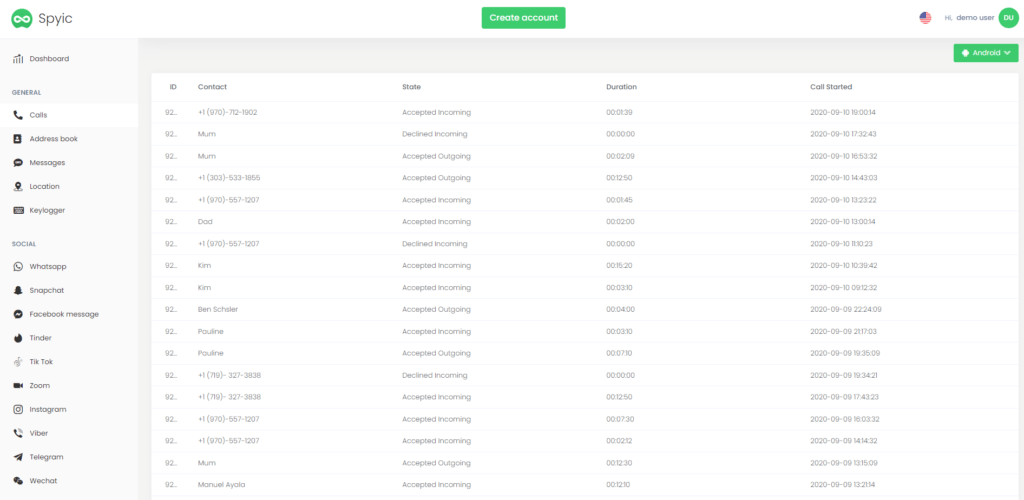 Spyic Call Monitoring