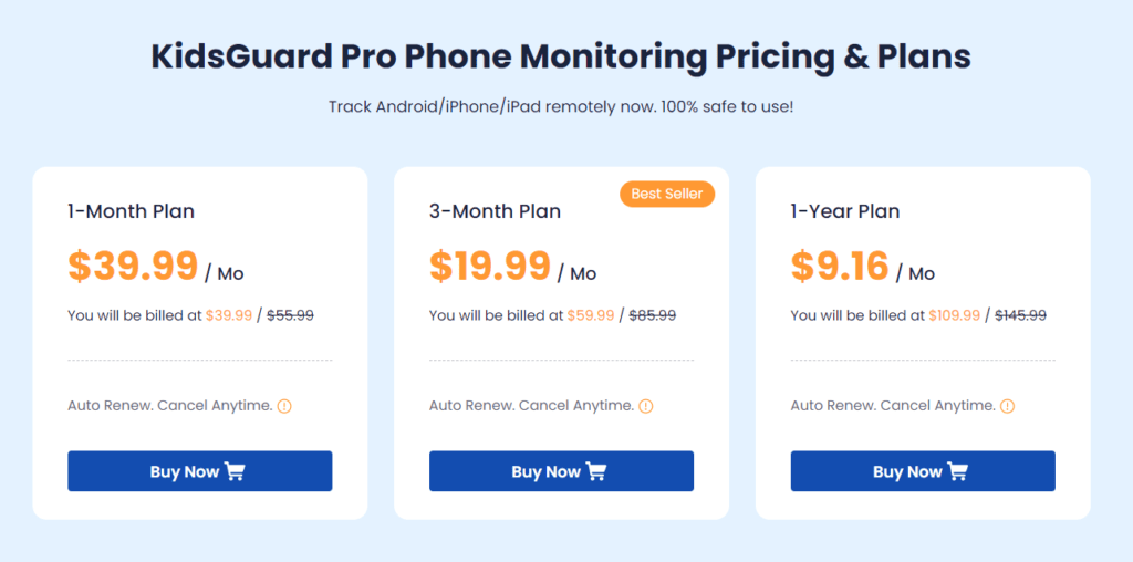 How Much Does KidsGuard Pro Cost?