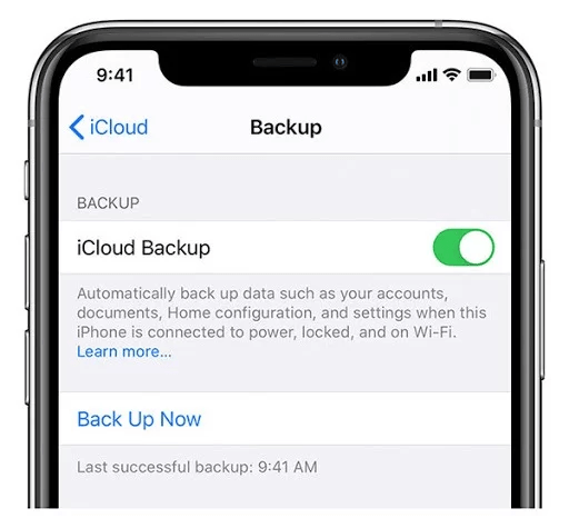 enable iCloud backup feature