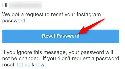 Reset the Instagram password