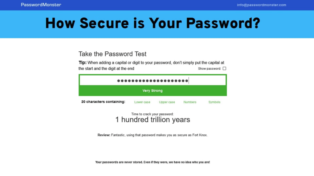 Create a unique and strong password