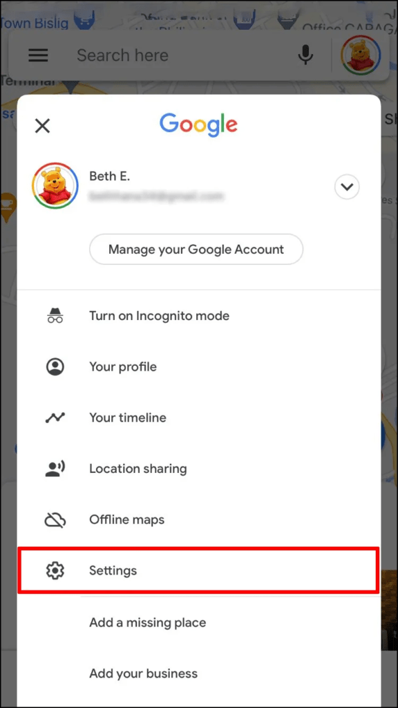 Go to "Settings."