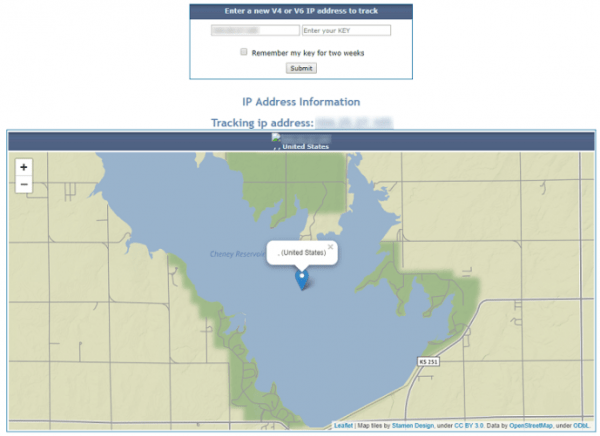 input the obtained IP address for precise location information.