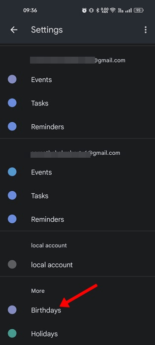 Select "Settings" 