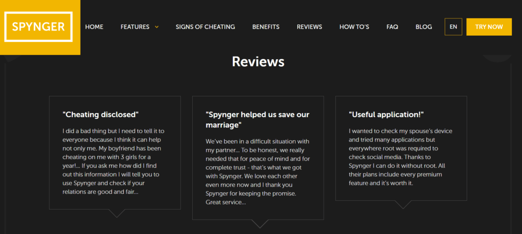 Spynger Customer Reviews