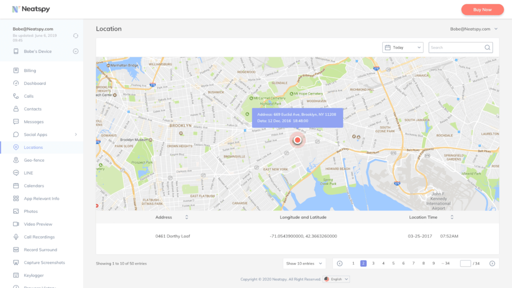 Neatspy Location Tracking Feature